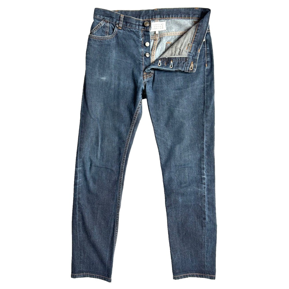Maison Margiela Denim Jeans Button Fly Straight Slim Fit Made Italy Blue 10 EUC